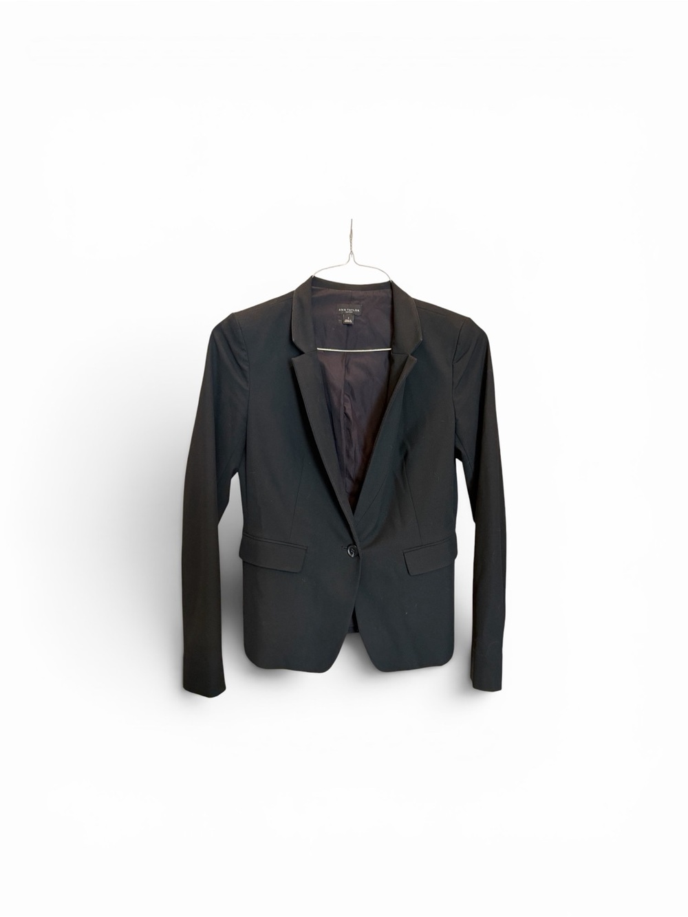 Ann Taylor Black Fitted Single-Button Blazer